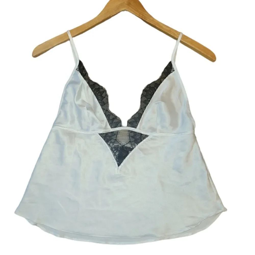 Victoria's Secret White Black Lace Camisole Top S